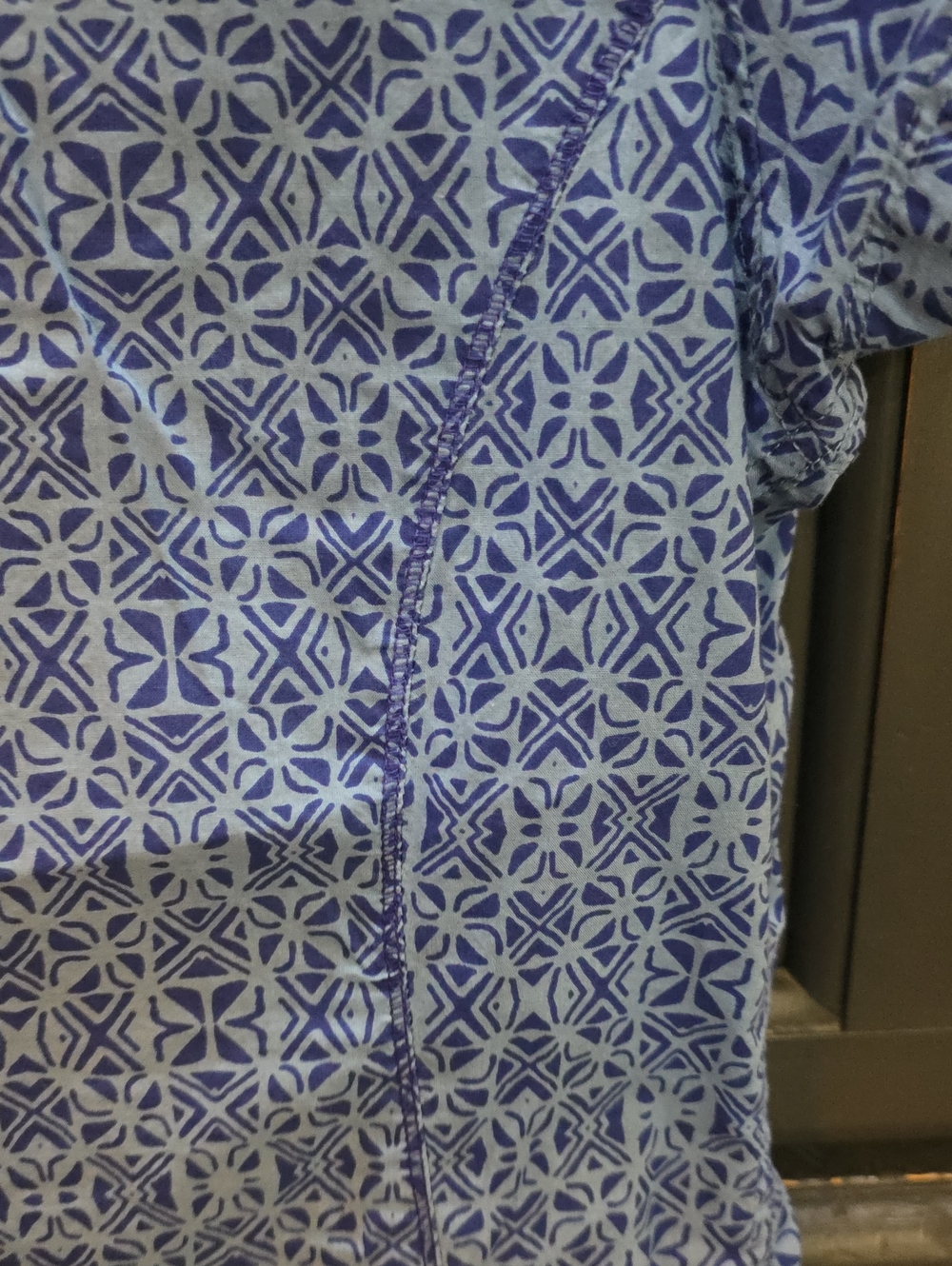Columbia Small Womens Blue Patterned Short-Sleeve Button-Up Shirt Cotton Outdoor - Picture 5 of 13